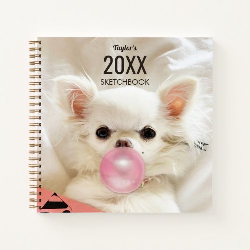 Cute Puppy Dog Personalized Kids Sketchbook Notebook