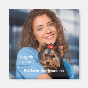 Cute Puppy Dog Pet Love Grandma Personalize Magnet