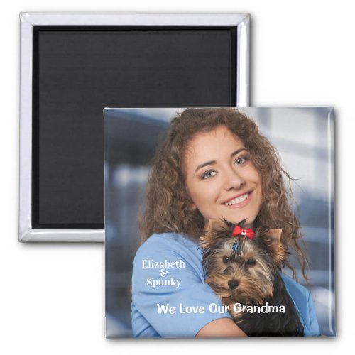 Cute Puppy Dog Pet Love Grandma Personalize Magnet