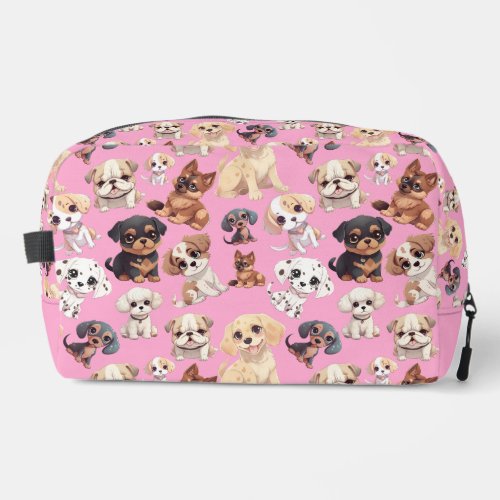 Cute Puppy Dog Pink Dopp Kit