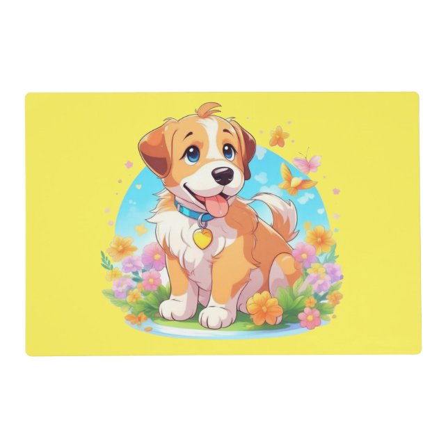 Cute Puppy Dog  Placemat (Front)