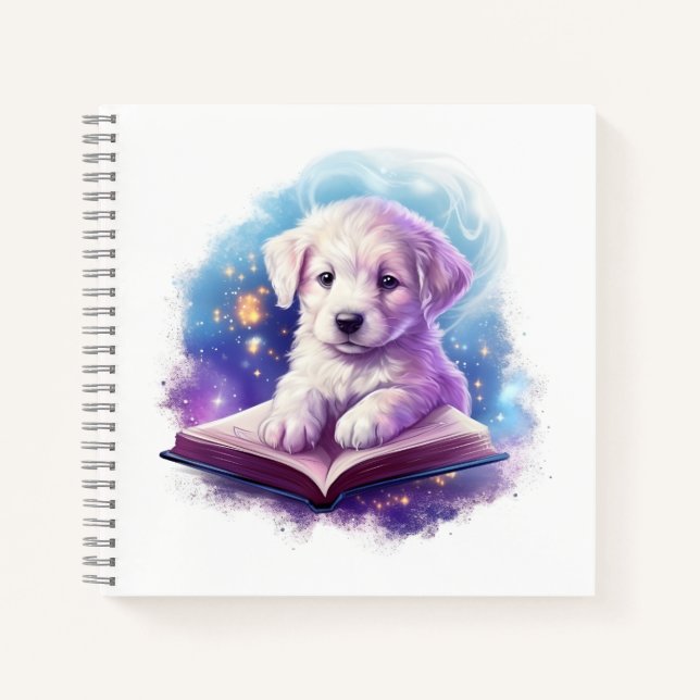 Cute Puppy Dog Reading A Book Pet Owner  (Front)