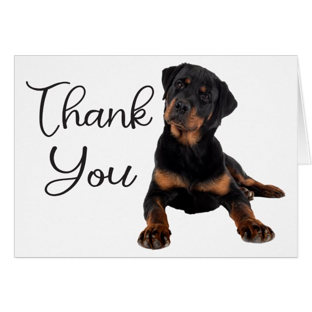 Cute Puppy Dog Rottweiler Thank You (Front Horizontal)
