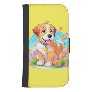 Cute Puppy Dog Galaxy S4 Wallet Case