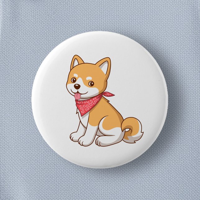 Cute Puppy Dog Shiba Inu Button (Creator Uploaded)