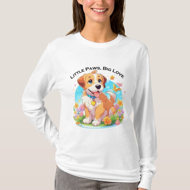 Cute Puppy Dog  T-Shirt (Front)