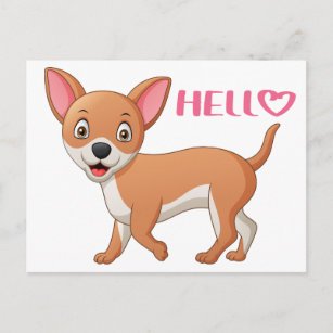 Cute Puppy Dog Thinking of You Hello Chihuahua Postcard