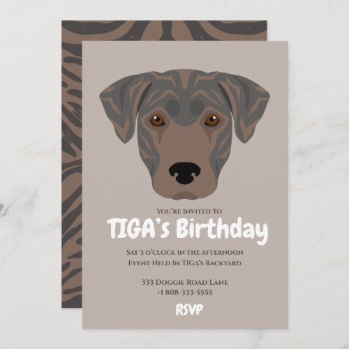 Cute puppy dog TIGAs party  Invitation