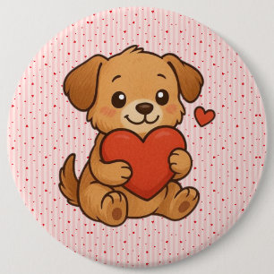 Cute puppy/dog Valentine's day Button