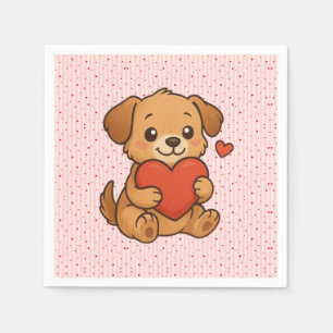 Cute puppy/dog Valentine's day Napkins