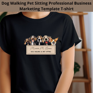 Cute Puppy Dog Walking Sitting Business Marketing T-Shirt