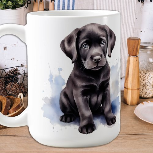 Cute Puppy Dog Watercolor Labrador Retriever Coffee Mug
