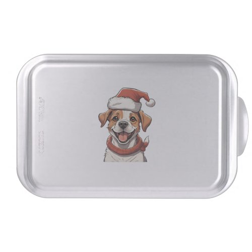 Cute Puppy Dog wearing Christmas Hat Classic T_Shi Cake Pan