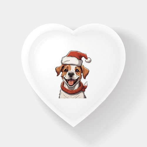 Cute Puppy Dog wearing Christmas Hat Classic T_Shi Paperweight
