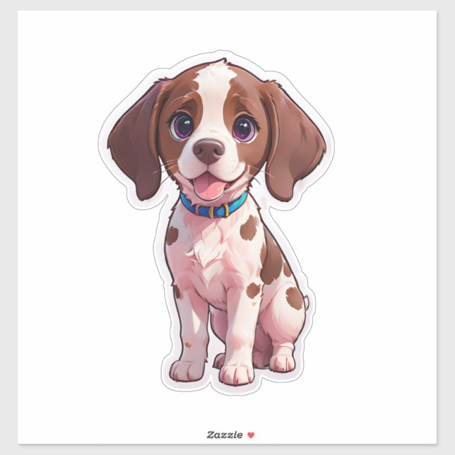 Cute Puppy Dog With A Collar Sticker (Sheet)