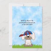 Cute Puppy Dog with Baseball Hat Birthday Invitation (Back)