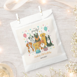 Cute Puppy Dogs Boy 5th Birthday Party Favor Bag