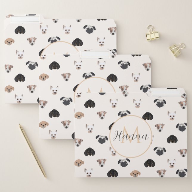 Cute Puppy Dogs Illustration File Folder (Set)