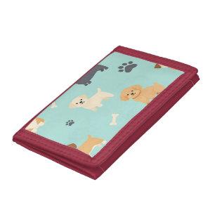 Cute Puppy Dogs Pattern Tri-fold Wallet