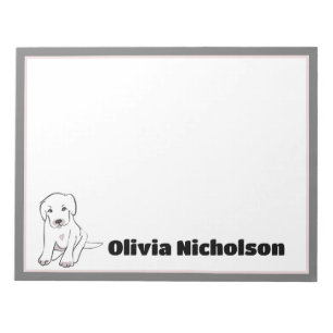 Cute Puppy Doodle Art Personalized Stationery  Notepad