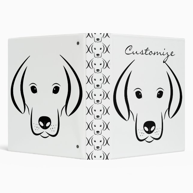 Cute Puppy Face Thunder_Cove  3 Ring Binder (Background)