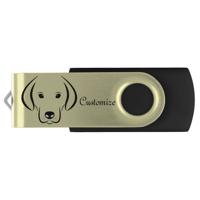 Cute Puppy Face Thunder_Cove Flash Drive (Back)
