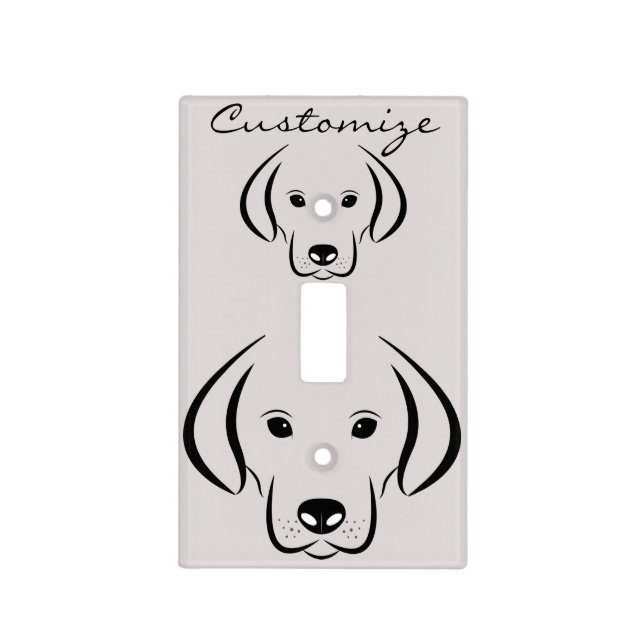 Cute Puppy Face Thunder_Cove Light Switch Cover (Front)