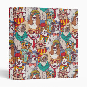 Cute Puppy Fashion Pattern 3 Ring Binder