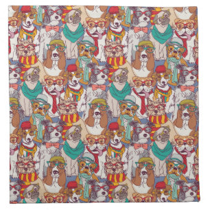 Cute Puppy Fashion Pattern Cloth Napkin