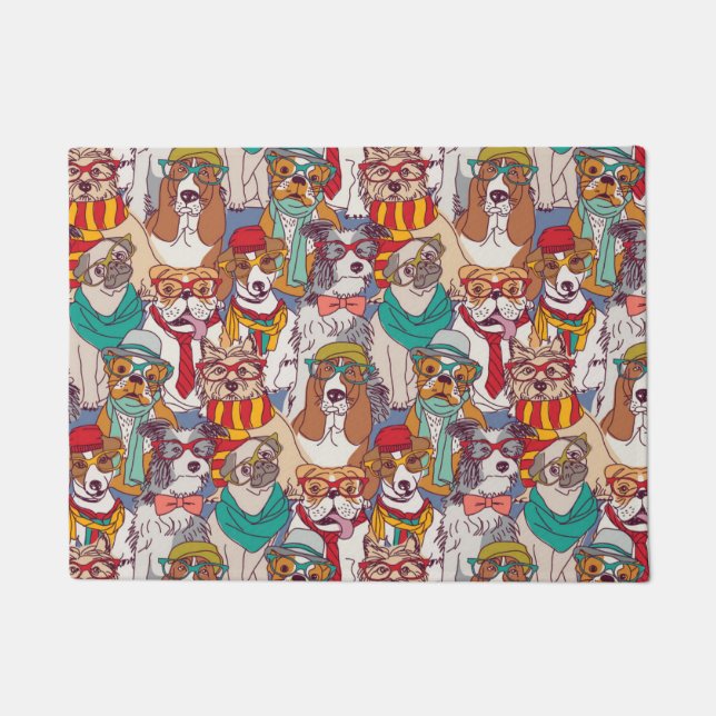 Cute Puppy Fashion Pattern Doormat (Front)