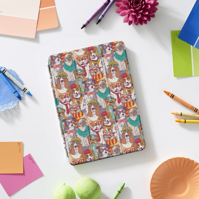 Cute Puppy Fashion Pattern iPad Pro Cover (Desk)