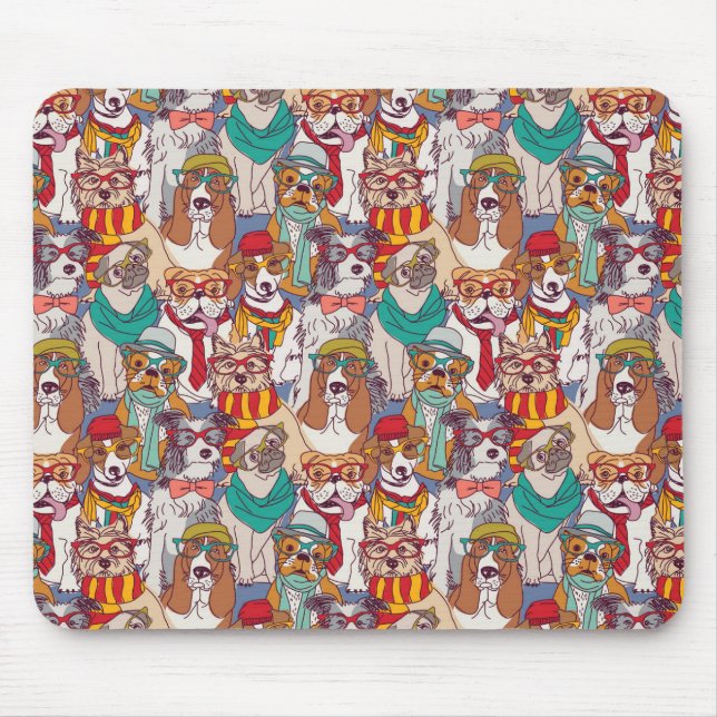 Cute Puppy Fashion Pattern Mouse Pad (Front)