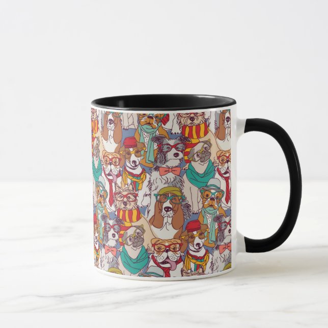 Cute Puppy Fashion Pattern Mug (Right)