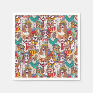 Cute Puppy Fashion Pattern Napkins