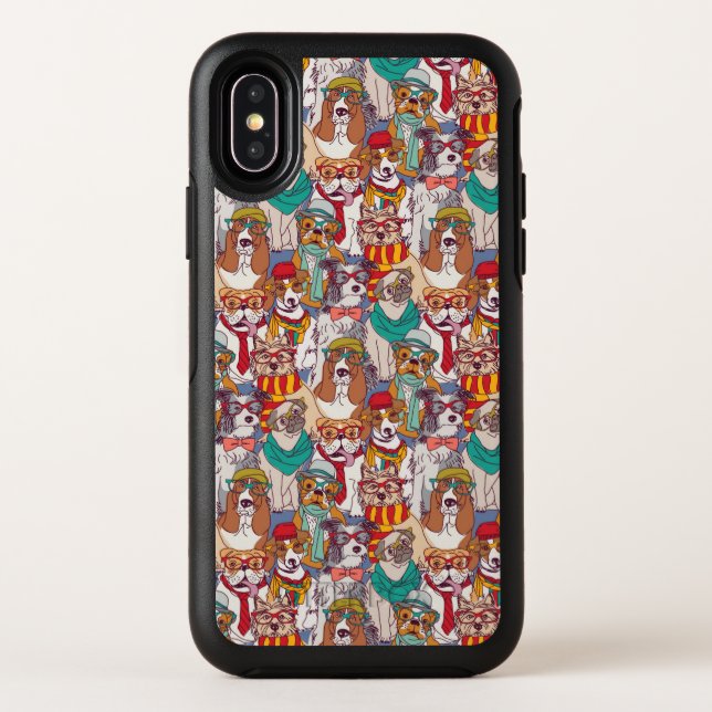 Cute Puppy Fashion Pattern Otterbox iPhone Case (Back)