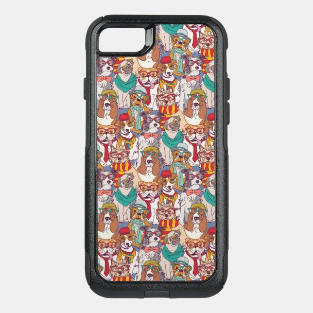 Cute Puppy Fashion Pattern Otterbox iPhone Case (Back)