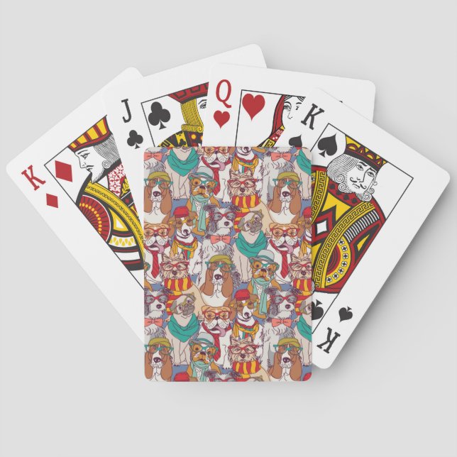 Cute Puppy Fashion Pattern Poker Cards (Back)