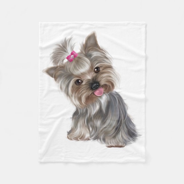Cute Puppy  Fleece Blanket (Front)