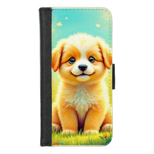 Cute Puppy Flower Art iPhone 8/7 Wallet Case