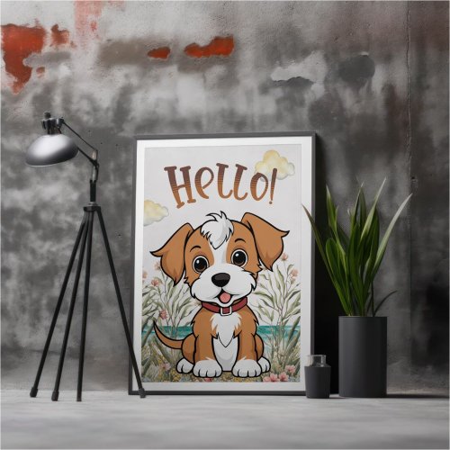 Cute Puppy For Kids Room Nursery Poster