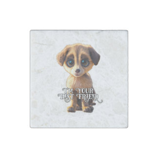 Cute puppy friend  stone magnet