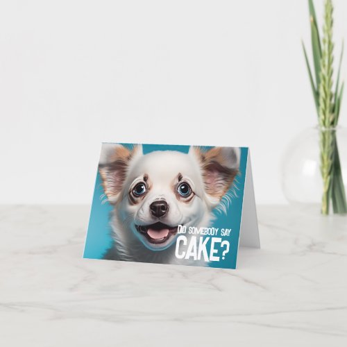 Cute Puppy Funny Dog Cake Happy Birthday Card