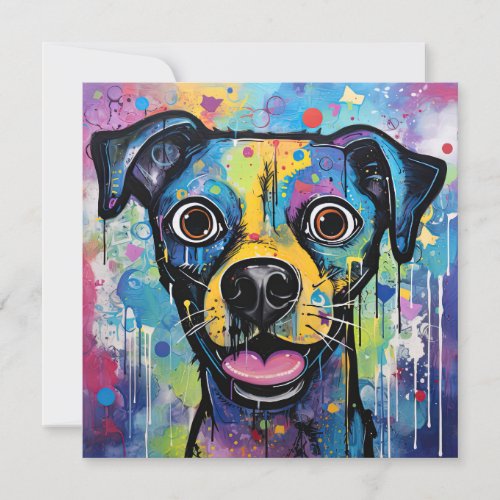 Cute Puppy Funny Dog Mixed Media Animal Pet Invitation