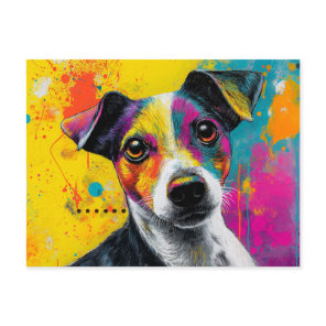 Cute Puppy Funny Dog Mixed Media Animal Pet Postcard