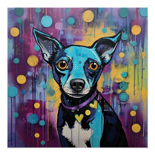 Cute Puppy Funny Dog Mixed Media Animal Pet  Poster