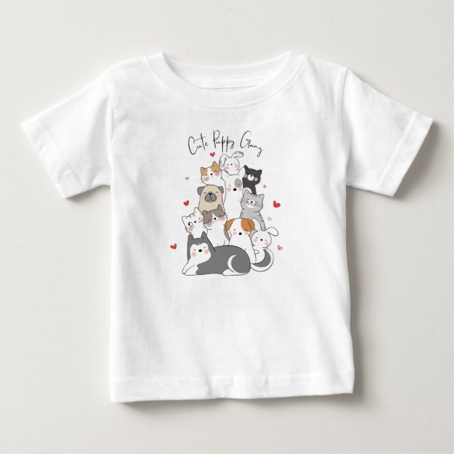 Cute Puppy Gang Baby T-Shirt (Front)