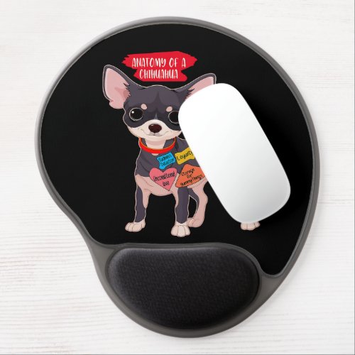 Cute Puppy Gift Anatomy Of A Chihuahua  Gel Mouse Pad