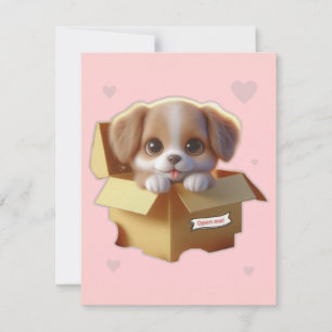 Cute Puppy Gift Card Kawaii Dog Greeting Card