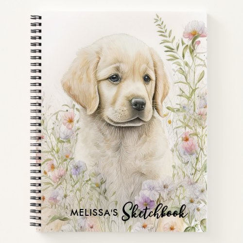 Cute Puppy Golden Retriever Dog Sketchbook Notebook