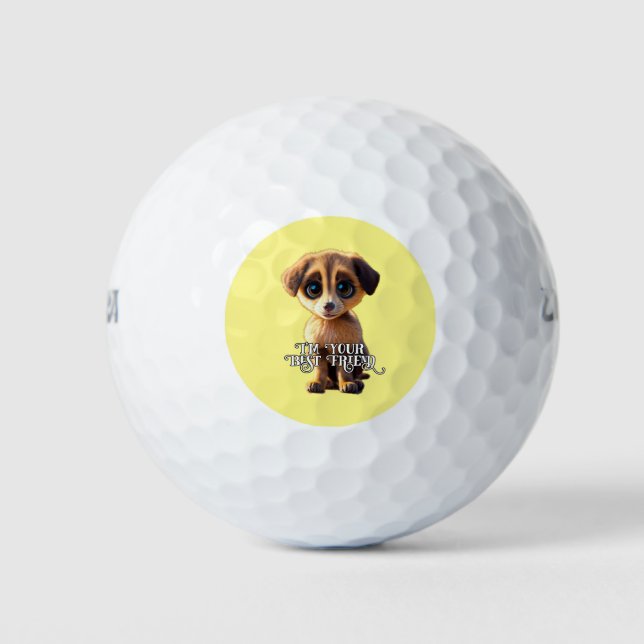 Cute puppy Golf Bols  Balls (Front)